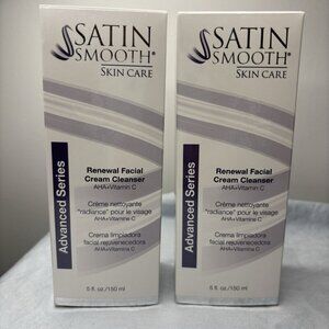 2-SATIN SMOOTH Advanced Series Renewal Facial Cream Cleanser with 5fl.oz NEW